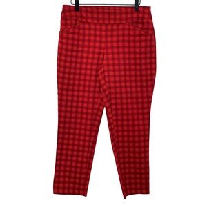 Croft & Barrow Pull-On Straight Leg Pants Red Plaid 8 Petite